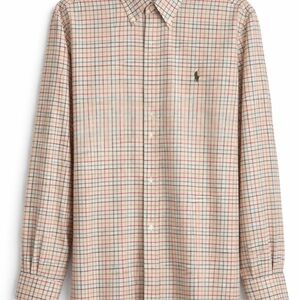 Ralph Lauren Beige Plaid Button Down Shirt
